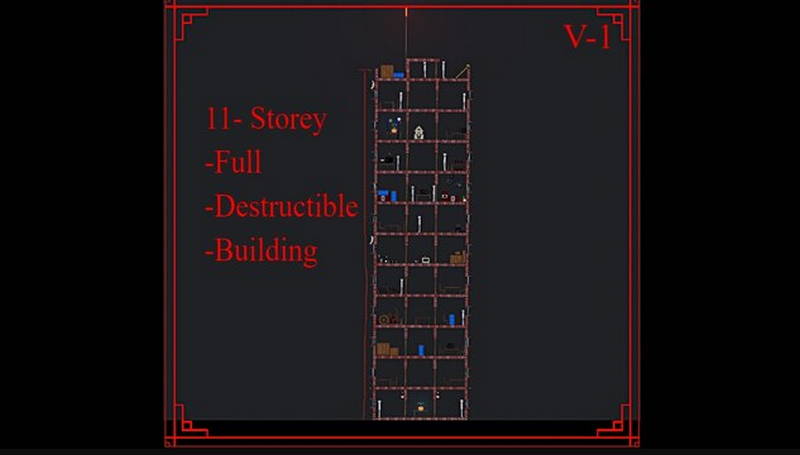 Full Destructible Multi-Storey Building People Playground